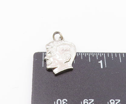 925 Sterling Silver  Vintage John F Kennedy Head With Quote Pendant  PT20462