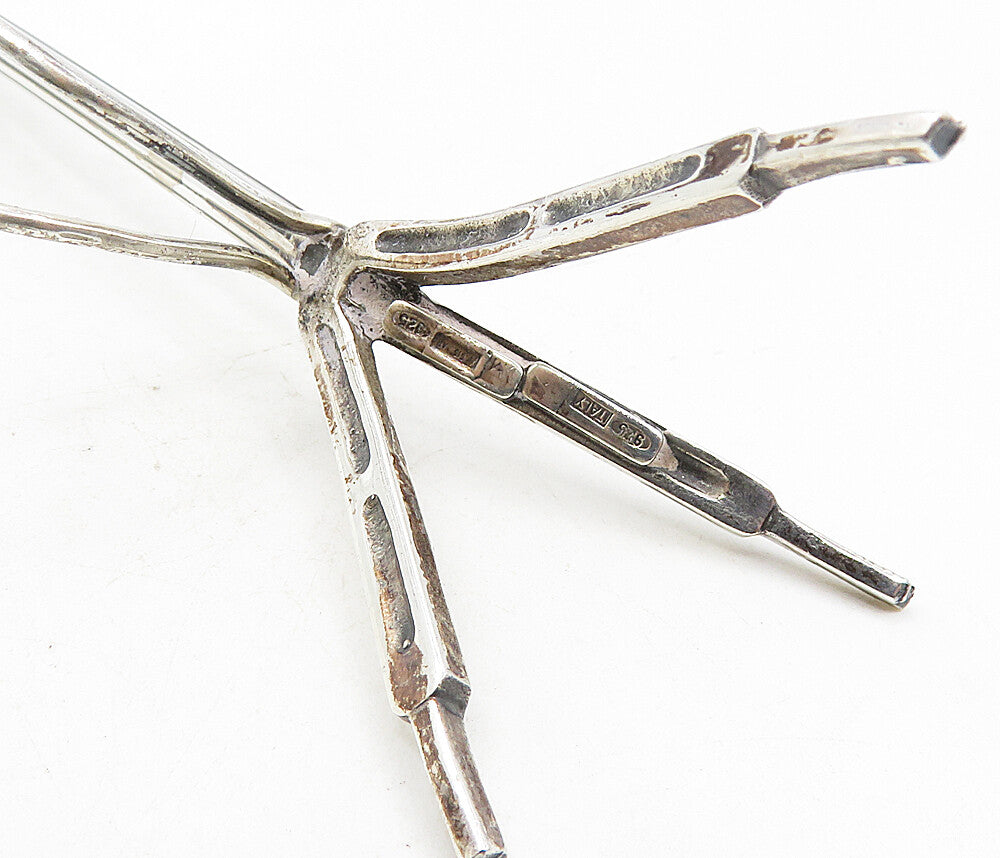925 Sterling Silver  Vintage Cello Musical Instrument & Holder Trinket  TR1356