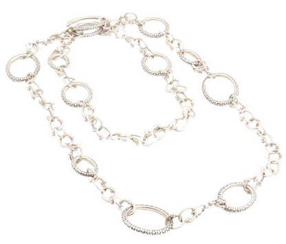 925 Sterling Silver Vintage Necklace MICHAEL DAWKINS Oval Link Chain   NE4640