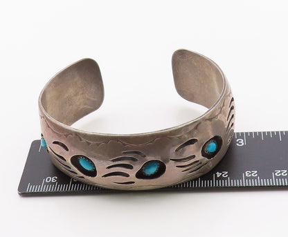 925 Sterling Silver Vintage Bracelet NAVAJO PEARLENE SPENCER Turquoise  BT12107