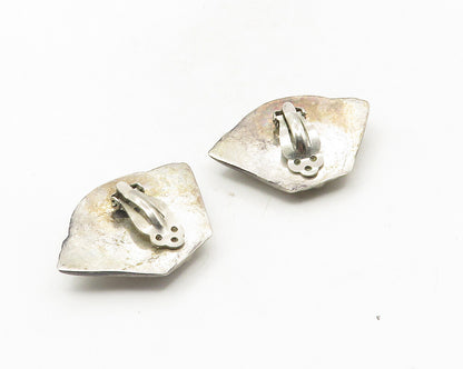 MEXICO 925 Sterling Silver  Vintage Modernist Non Pierce Drop Earrings  EG5137
