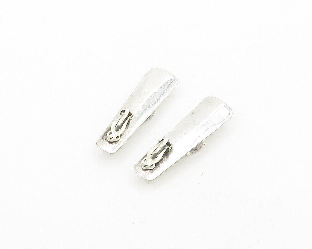 925 Sterling Silver  Vintage Shiny Cubic Zirconia Non Pierce Earrings  EG9386