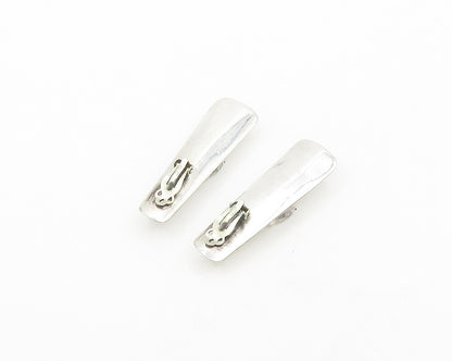 925 Sterling Silver  Vintage Shiny Cubic Zirconia Non Pierce Earrings  EG9386