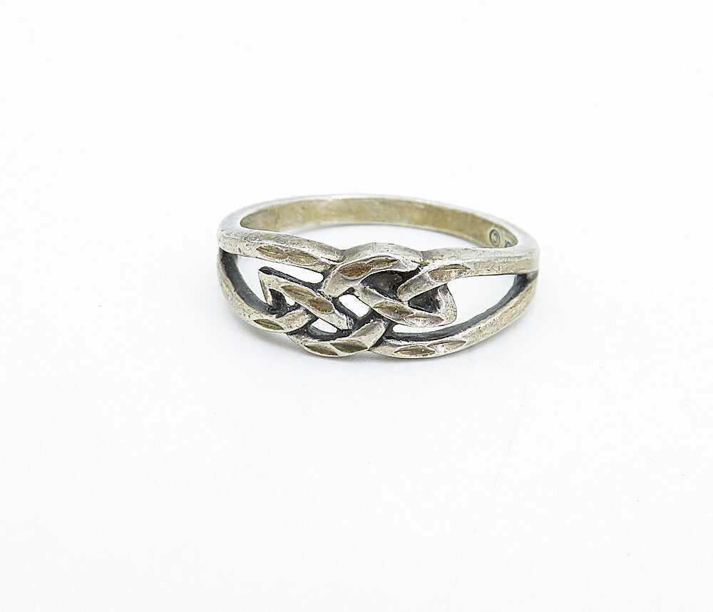 WHEELER 925 Sterling Silver  Vintage Open Celtic Knot Band Ring Sz 9  RG3903
