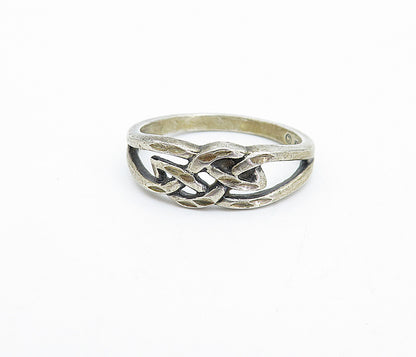 WHEELER 925 Sterling Silver  Vintage Open Celtic Knot Band Ring Sz 9  RG3903