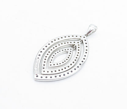 925 Sterling Silver  Sparkling Blue & White Cubic Zirconia Pendant  PT3881