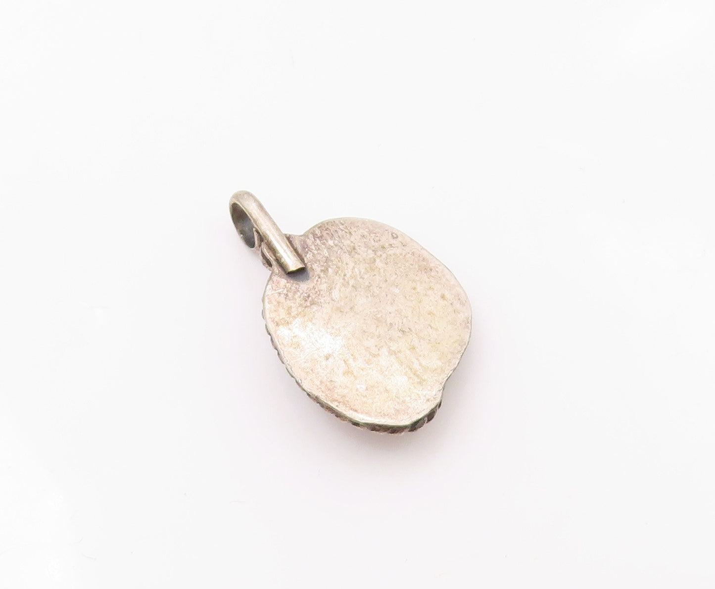 NAVAJO 925 Sterling Silver  Vintage Mother Of Pearl Feather Pendant  PT13914