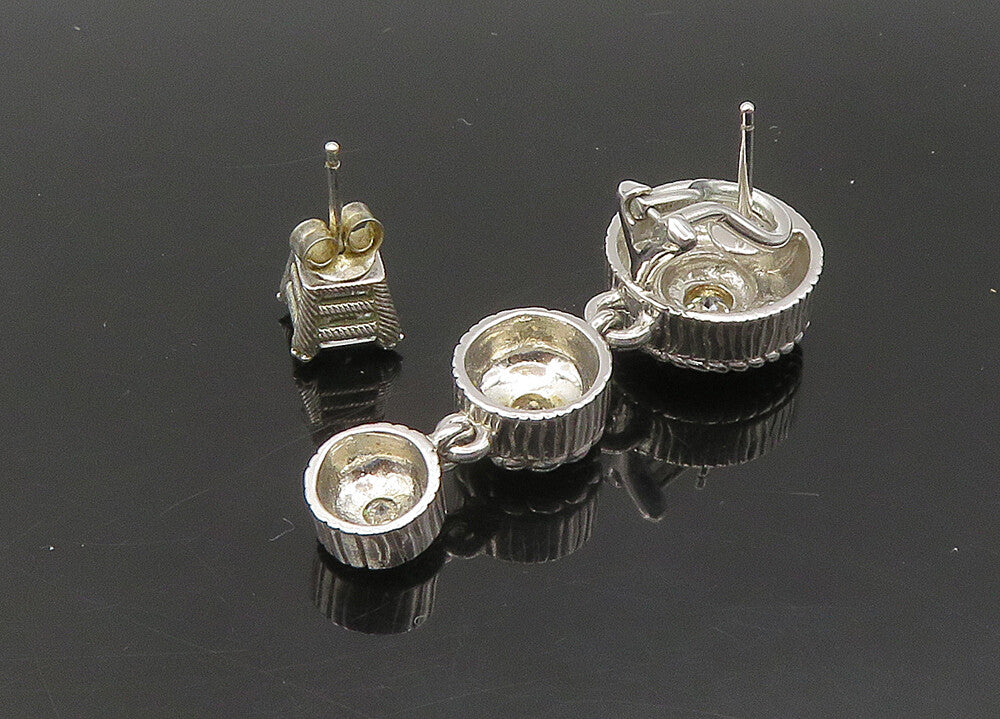 JUDITH RIPKA 925 Silver Vintage Cubic Zirconia Lot Single Earrings  EG11324