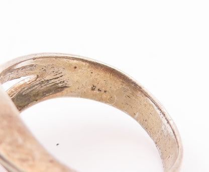 925 Sterling Silver Vintage Ring Cutout Shank Swirled Design  Sz 7  RG29003