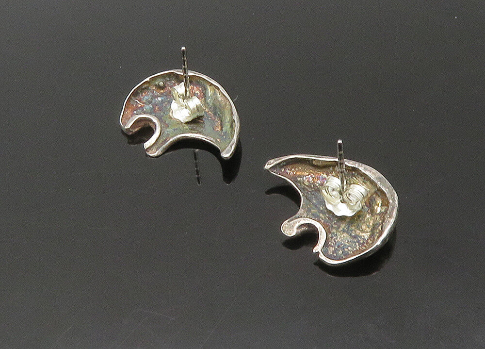 925 Sterling Silver  Vintage Shiny Bear Silhouette Drop Earrings  EG10815