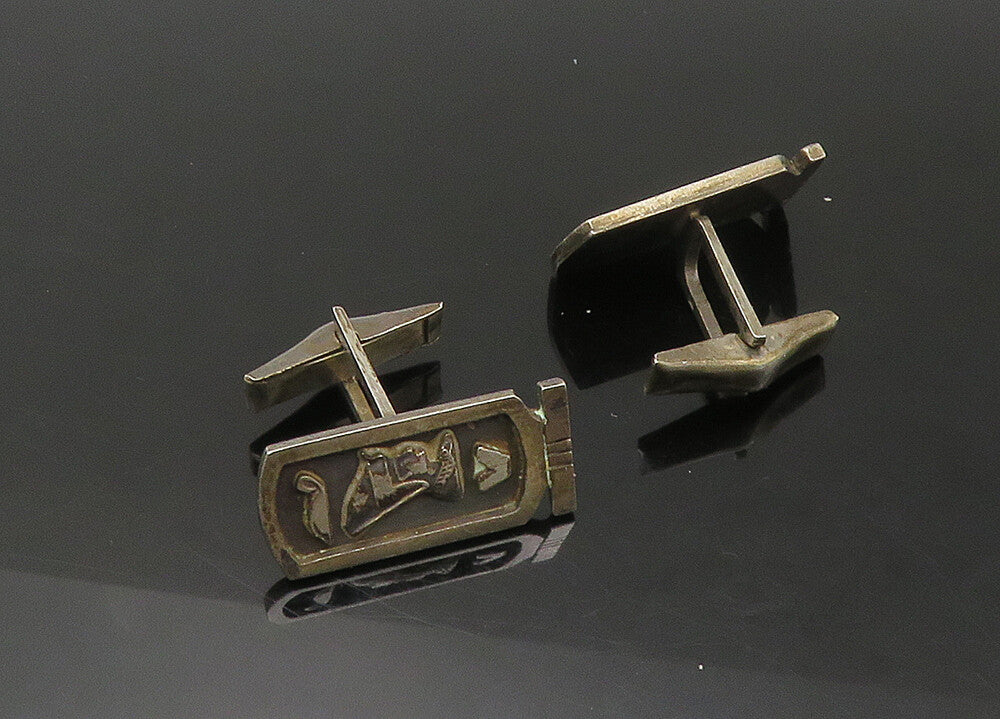 MIDDLE EAST 925 Sterling Silver  Vintage Egyptian Cartouche Cufflinks  TR3067