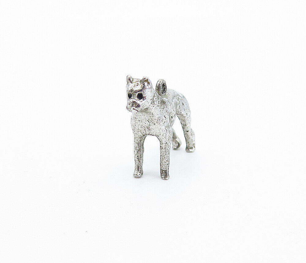 925 Sterling Silver Vintage Petite Sculpted Standing Dog Pendant PT4254