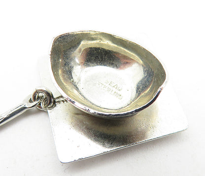 BEAU 925 Sterling Silver  Vintage Shiny Graduation Cap Motif Pendant  PT4022