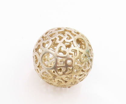 925 Sterling Silver Vintage Pendant Brutalist Cutout Sphere PT24364