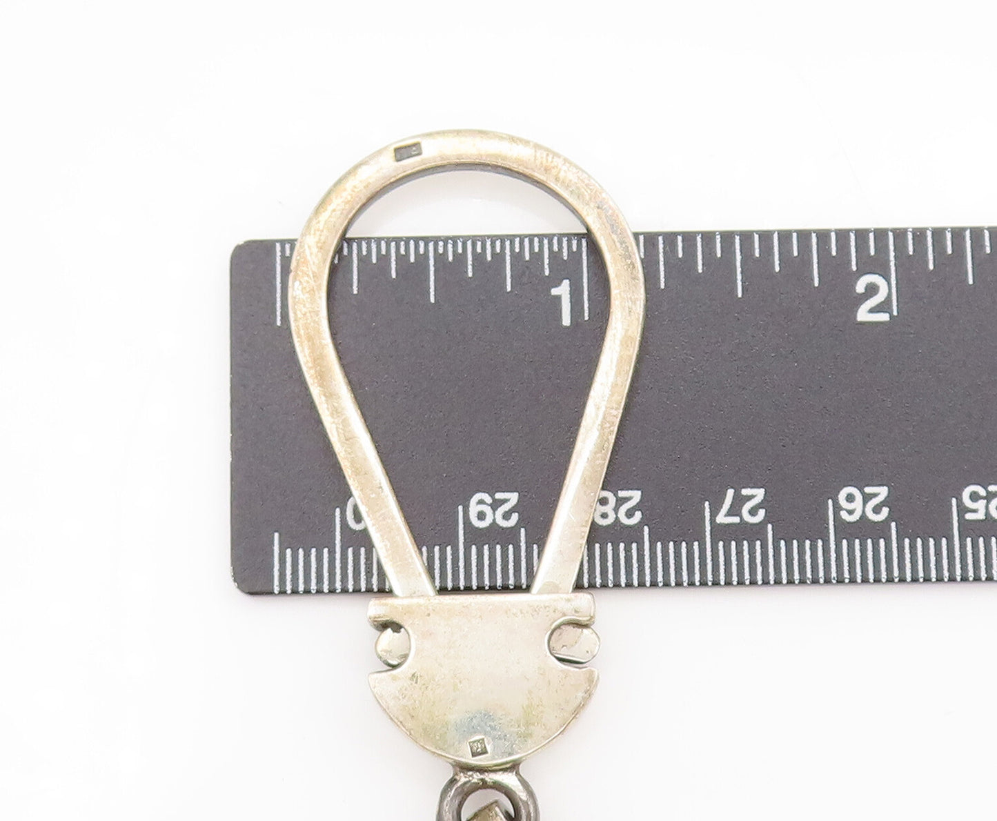 MIDDLE EAST 925 Silver  Vintage Solid Cutout Letter J Big Hoop Keychain TR3535