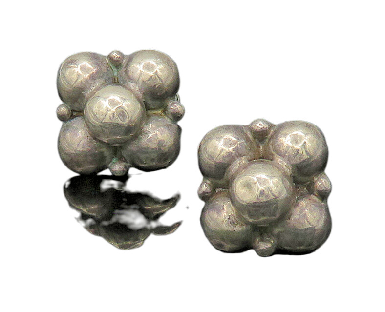 925 Sterling Silver  Vintage Antique Dark Tone Non Pierce Earrings  EG11175