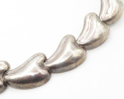 MEXICO 925 Sterling Silver  Vintage Dark Tone Hinge Chain Necklace  NE2412