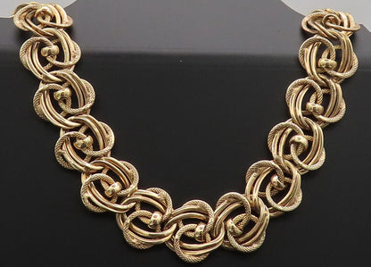 925 Sterling Silver  Vintage Gold Plated Designer Rings Loop Necklace  NE4064