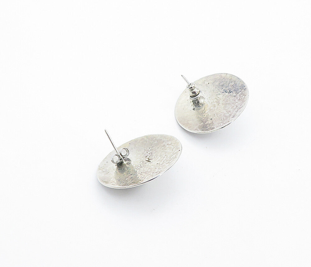 925 Sterling Silver  Vintage Two Tone Rope Twist Dome Drop Earrings  EG3043