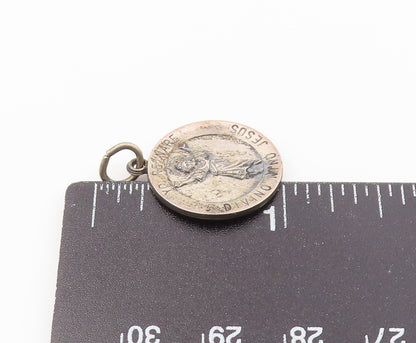925 Sterling Silver  Vintage Petite Oxidized Jesus Religious Pendant  PT19026