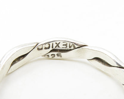 MEXICO 925 Silver  Vintage Shiny Infinity Twist Large Band Ring Sz 12  RG18794