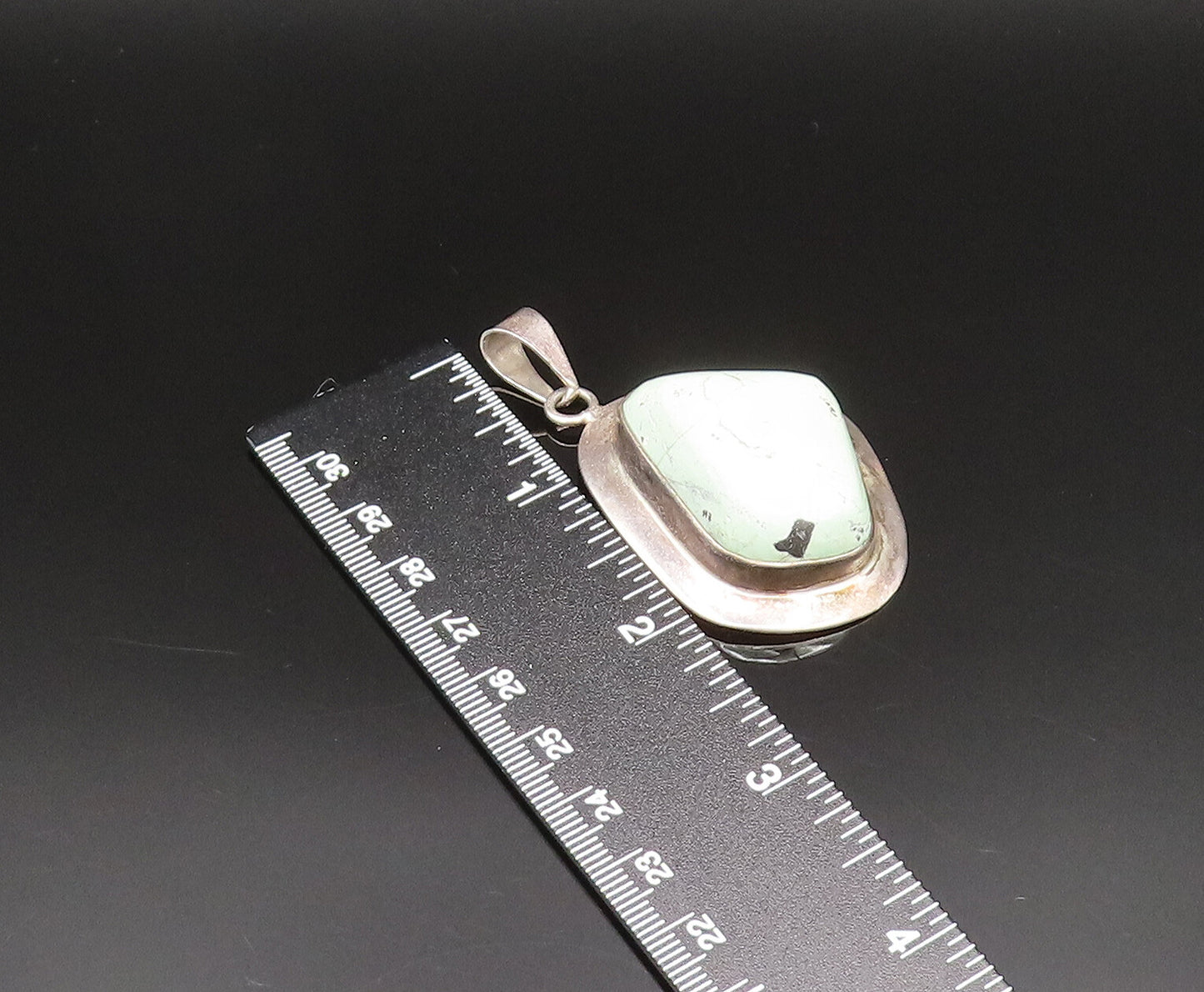 925 Sterling Silver  Vintage Cabochon Gemstone Abstract Pendant  PT21013