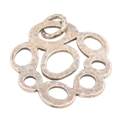 925 Sterling Silver Vintage Pendant IPPOLITA Hammered Floral Medallion  PT25546