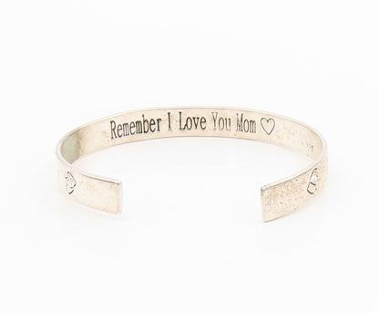 925 Sterling Silver Vintage Bracelet Engraved Forever And Always Cuff  BT11566