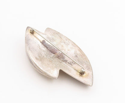 925 Sterling Silver Vintage Brooch BAYANIHAN Modernist Solid Design Pin  BP11953