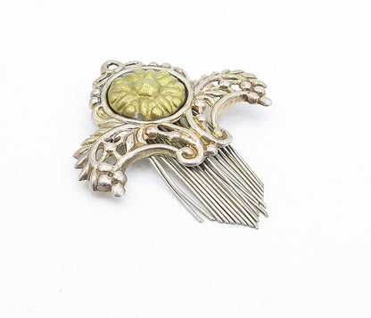 MEXICO 925 Sterling Silver  Vintage Floral Leaf Dangling Brooch Pin  BP2635