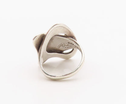 925 Sterling Silver Vintage Ring ERIKA HULT MEXICO Onyx Band  Sz 6.5  RG36342
