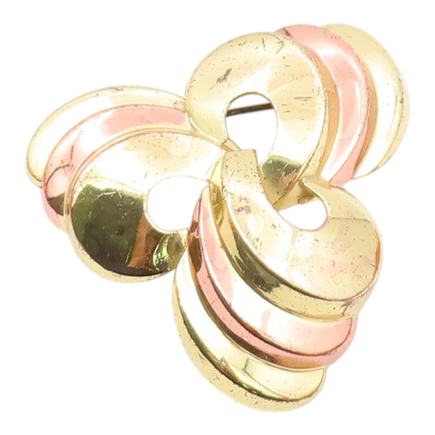 MONET 925 Sterling Silver  Vintage Two Tone Shiny Brooch Pin  BP8816