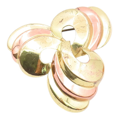 MONET 925 Sterling Silver  Vintage Two Tone Shiny Brooch Pin  BP8816