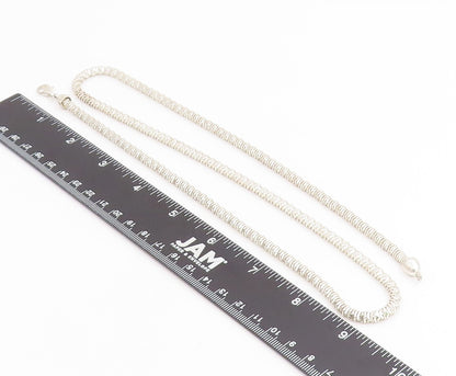 925 Sterling Silver Vintage Necklace Modernist Solid Coiled Rope Chain  NE4794