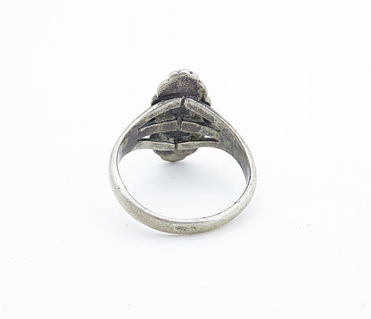 925 Sterling Silver Vintage Black Onyx Split Cocktail Band Ring Sz 9.5  RG6981