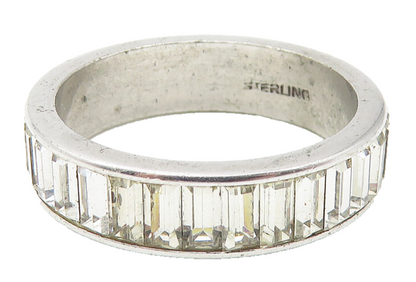925 Sterling Silver  Sparkling Cubic Zirconia Eternity Ring Sz 6.5  RG11176