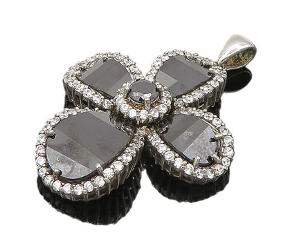 925 Sterling Silver  Vintage Spinel & Topaz Religious Cross Pendant  PT20391