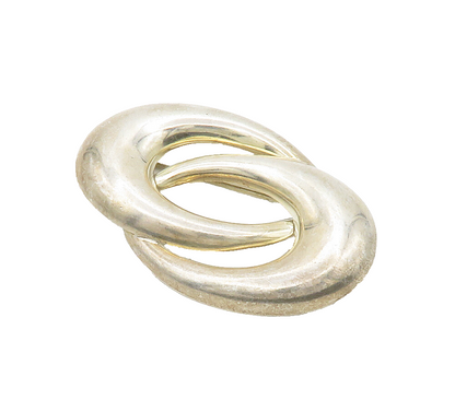 MEXICO 925 Sterling Silver  Vintage Shiny Smooth Modernist Brooch Pin  BP6500