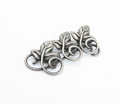 MARICELA TAXCO 925 Silver  Vintage Antique Floral Leaves Brooch Pin  BP1372