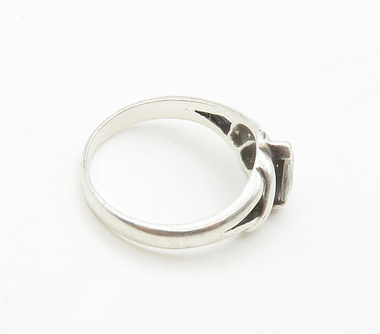 BOMA 925 Silver  Vintage Tear Drop Cubic Zirconia Band Ring Sz 7  RG16111