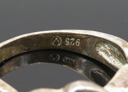 925 Sterling Silver Vintage Topaz Infinity Love Heart Band Ring Sz 9  RG20562