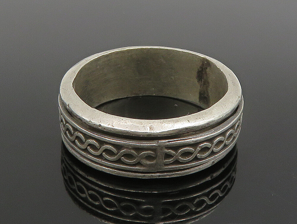 925 Sterling Silver  Vintage Infinity Knot Spinner Fidget Ring Sz 11  RG25334