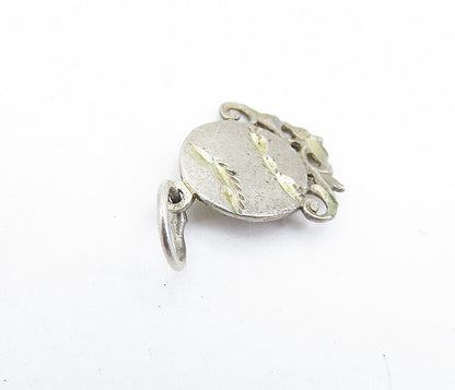925 Sterling Silver  Vintage Petite Etched Detail Swirl Vine Pendant  PT4371