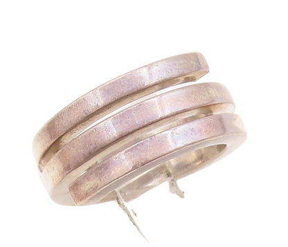 925 Sterling Silver Vintage Ring Solid Spiral Coil Cutout  Sz 5  RG28849