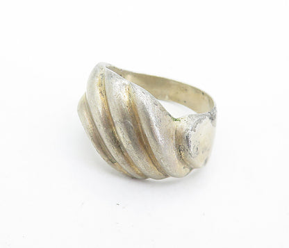 MEXICO 925 Silver  Vintage Fluted Dome Designed Band Ring Sz 7.5  RG6960