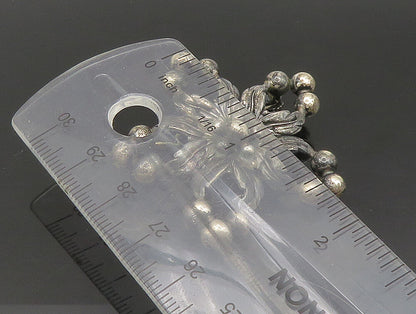 NE FROM DENMARK 925 Silver  Vintage Open Floral Leaves Bead Brooch Pin  BP9444