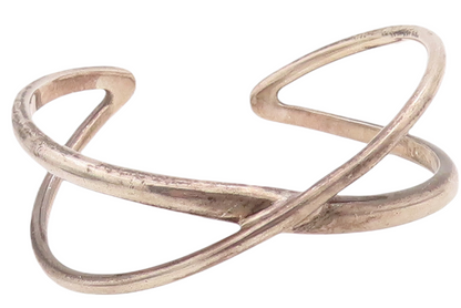 925 Sterling Silver Vintage Bracelet BAYANIHAN Designer Cutout Rod Cuff  BT10574