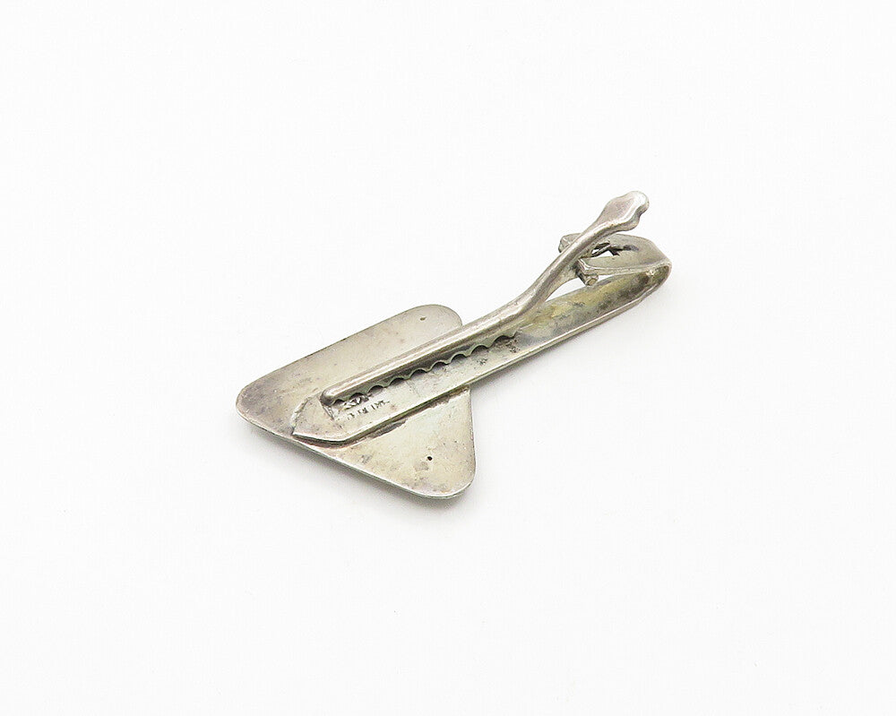 SIAM 925 Sterling Silver  Vintage Niello Enamel Dancer Tie Clip  TR2540