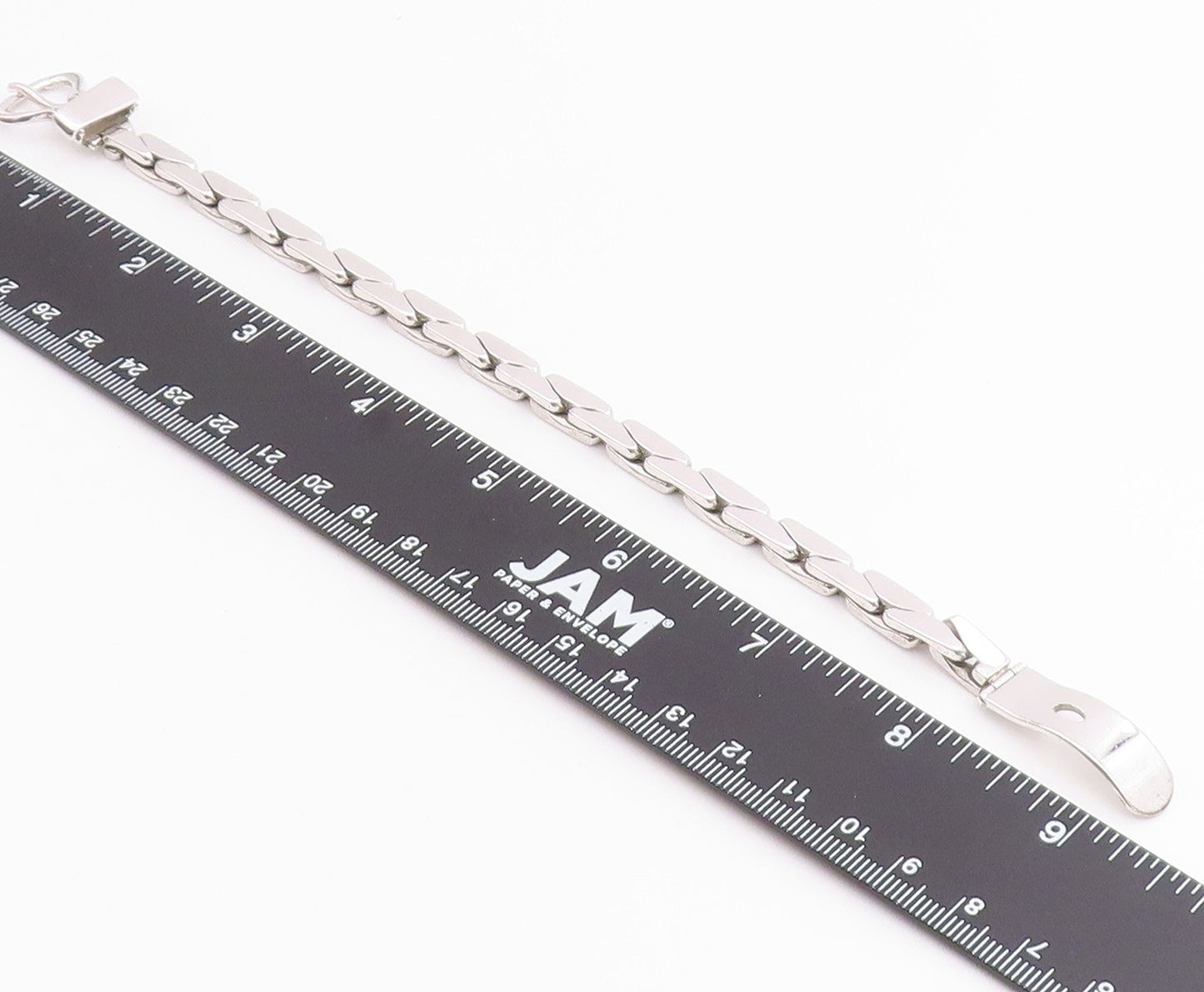 925 Sterling Silver Vintage Bracelet OP ORLANDINI Buckle Clasp Chain  BT12220