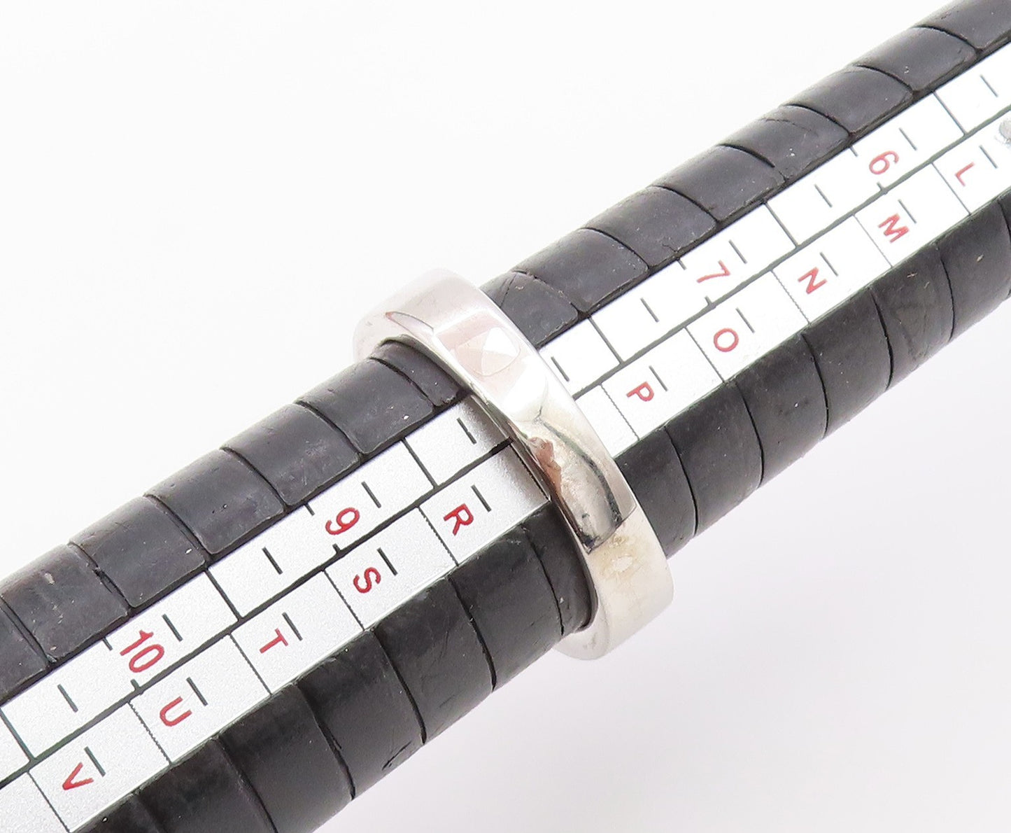 925 Sterling Silver Vintage Ring Real Diamonds & Green Amethyst  Sz 8  RG36484